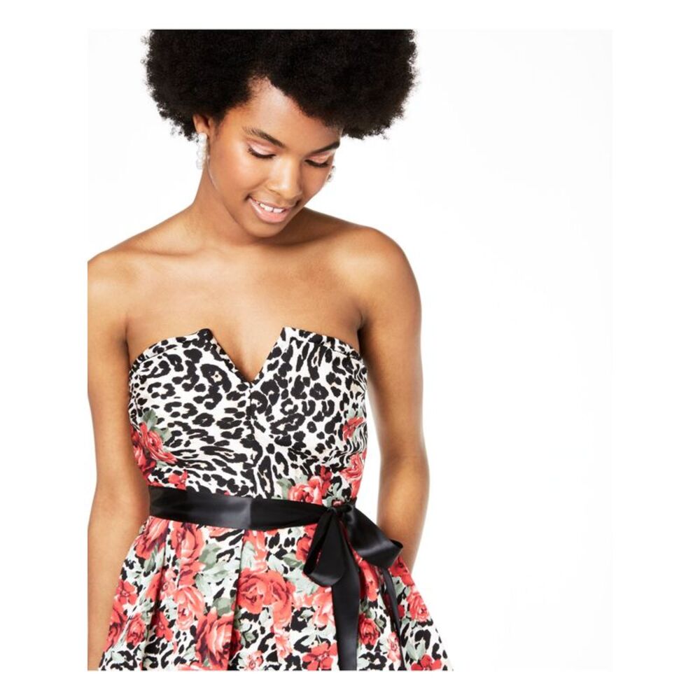 TEEZE ME Womens Black Sleeveless Short Fit + Flare Party Dress 13\14 - Picture 3 of 4